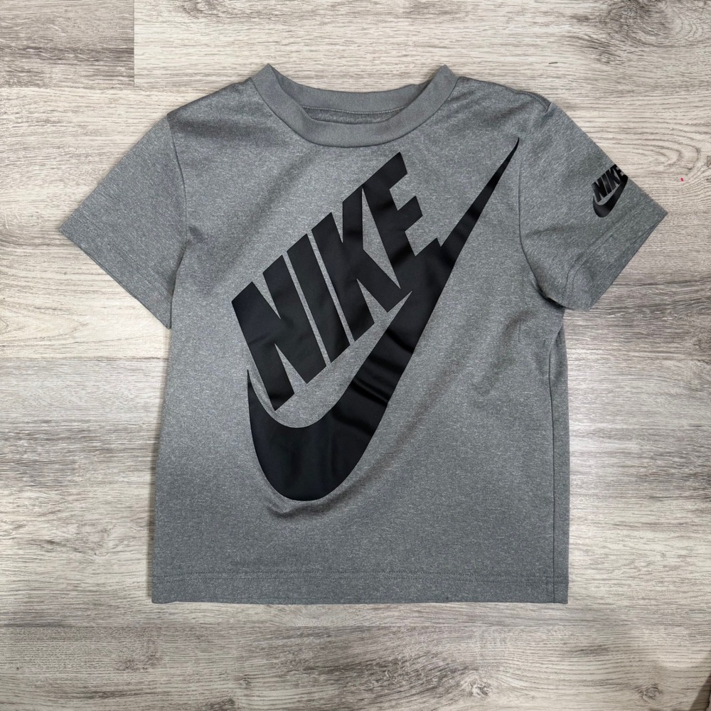 Nike Kids Graphic‎ T-Shirt Gray Short Sleeve Logo Tee Top